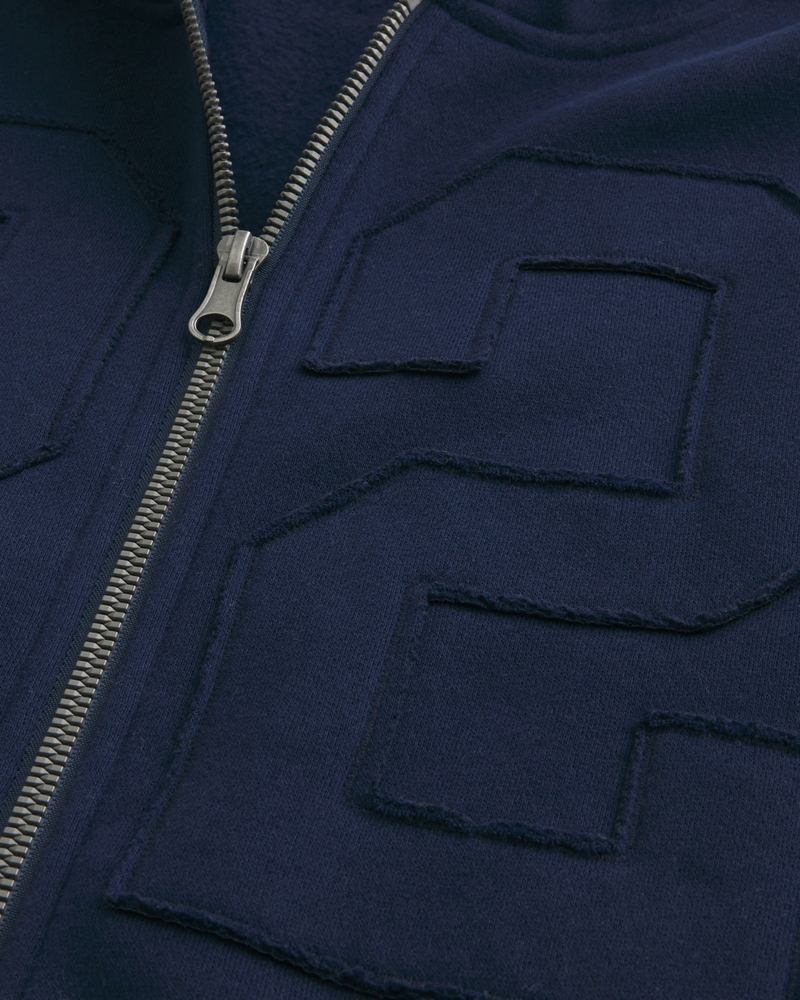 quadratisch geschnittener kapuzenpullover mit digitalem grafikprint und reißverschluss
